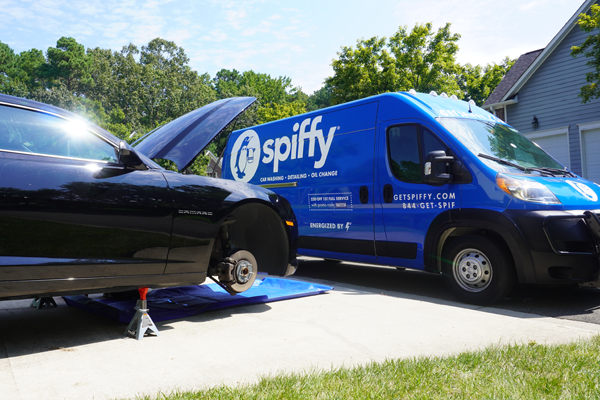 Break service in progress with spiffy van in the background