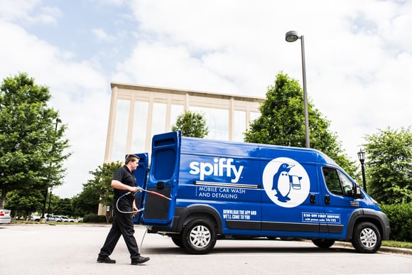 Spiffy Van in Office Park
