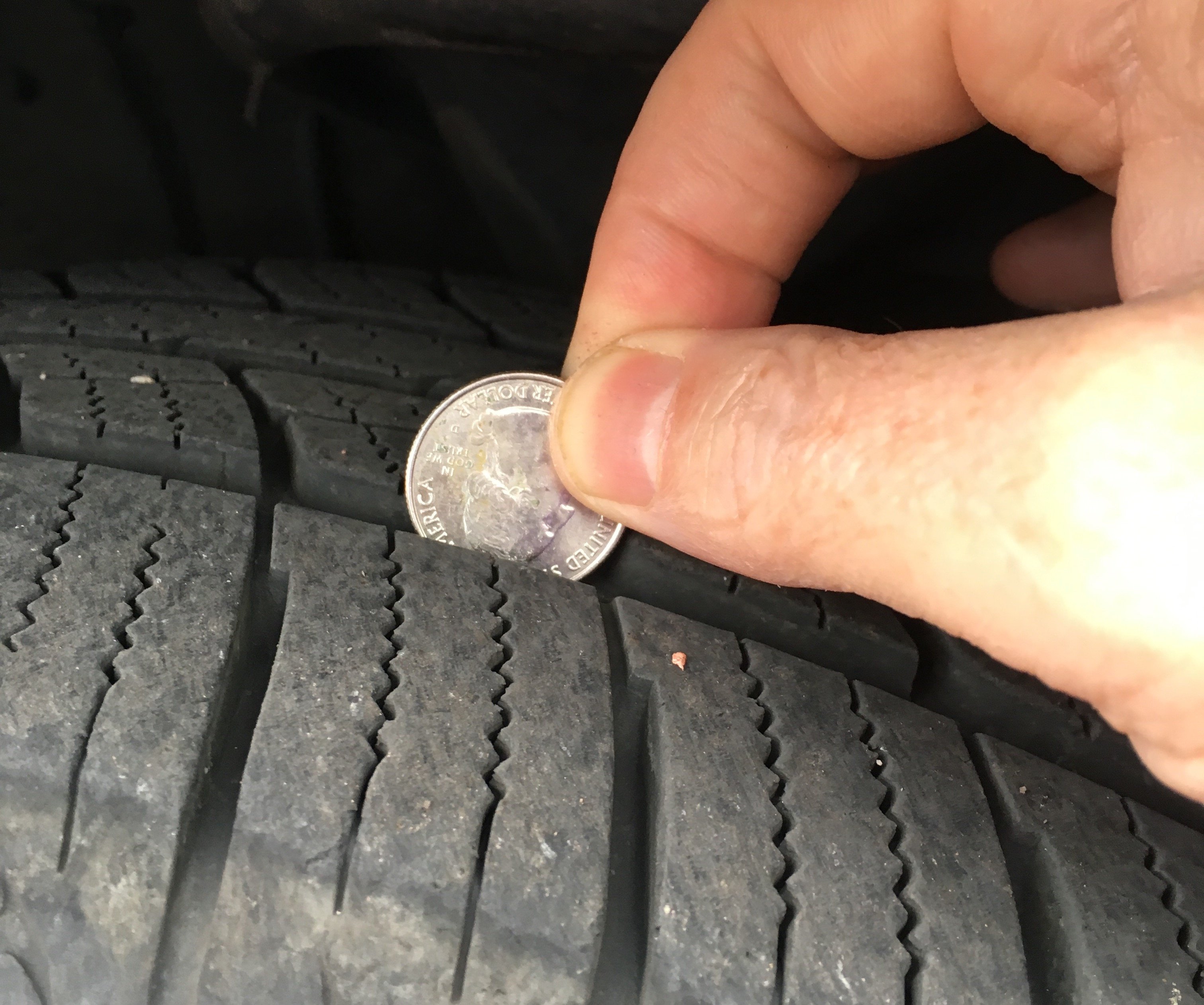 quarter test, checking tires 
