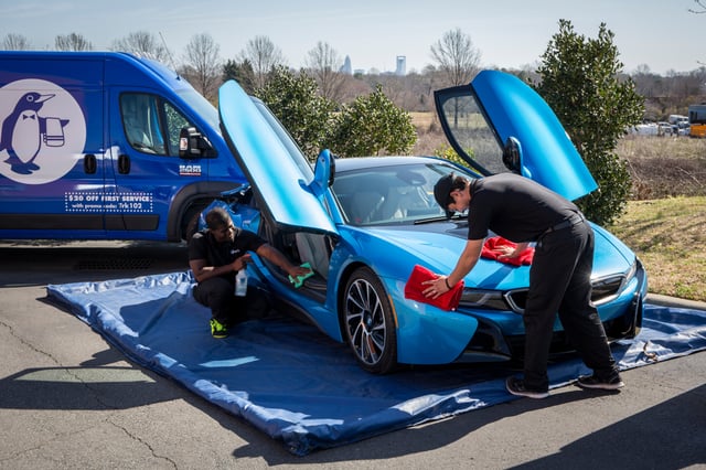 Spiffy Technicians on-site detailing luxury vehicle Spiffy Technicians on-site detailing luxury vehicle