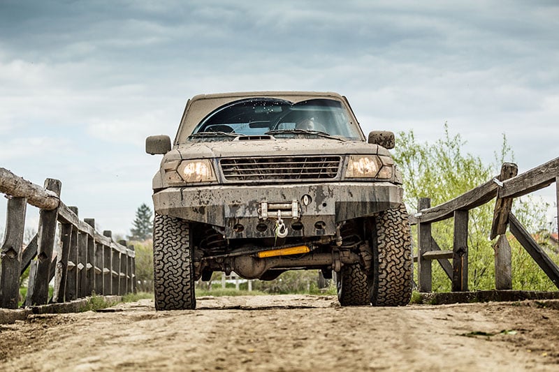 all-terrain truck dirty