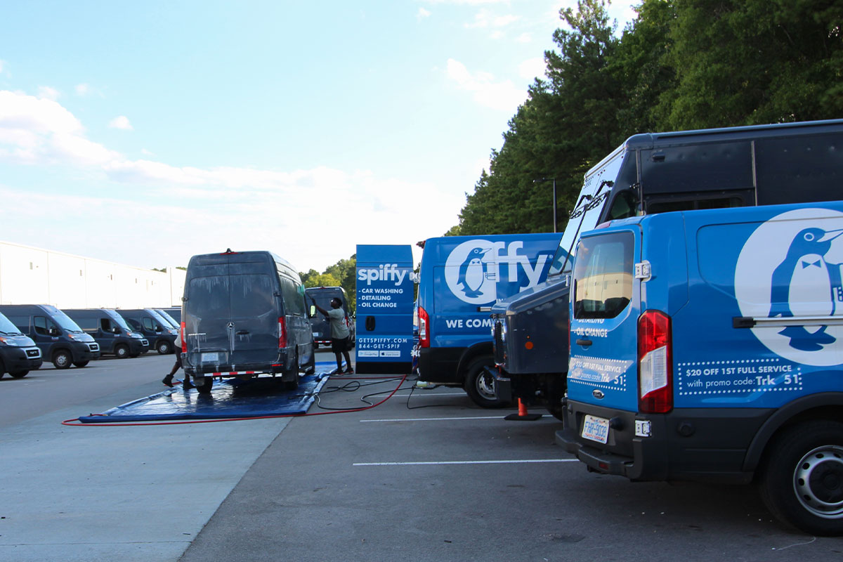 Our Spiffy Technicians are prepared to care for your fleet’s needs, offering basic washes, oil changes, and even brake and tire replacement services.